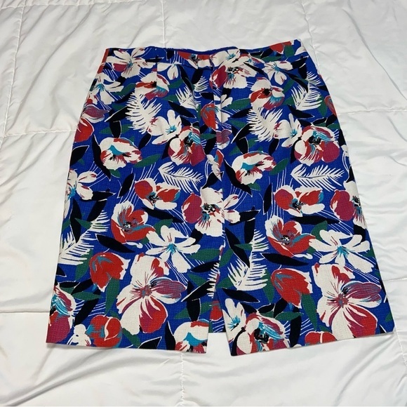 🌺 J. Crew Hawaiian floral basketweave lined pencil skirt cotton size 6 - Picture 7 of 8